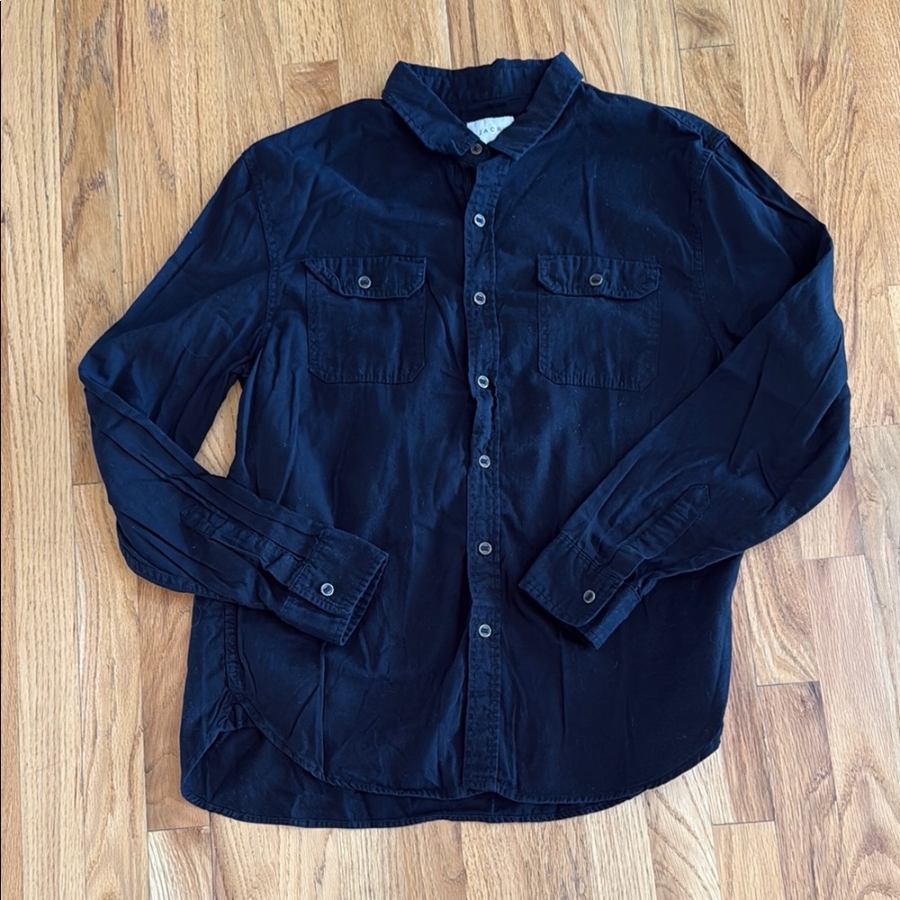 Jachs Shirt Mens Black Button Up Casual Comfort Outdoors Medium